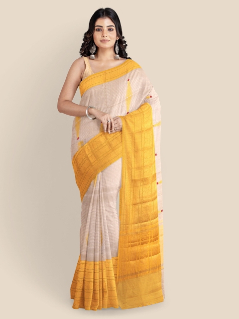 

KLM Fashion Mall Off-White Tissue Woven Design Banarasi Saree