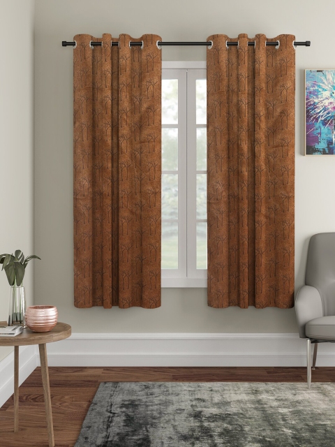 

HOSTA HOMES Brown Set of 2 Window Curtains