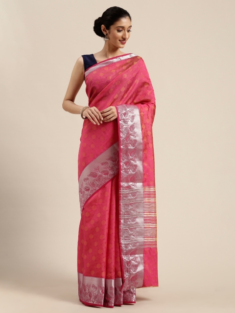 

MIMOSA Pink Art Silk Woven Design Kanjeevaram Saree