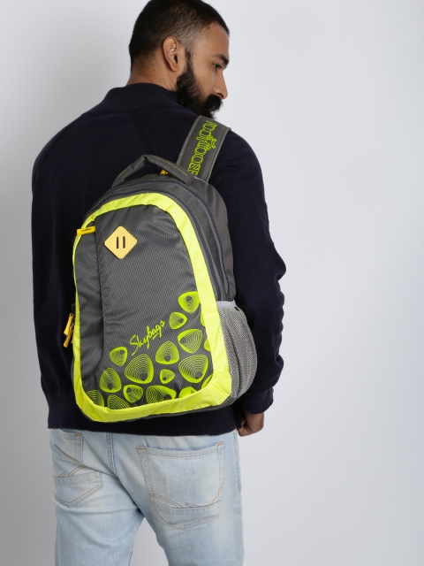 

Skybags Unisex Grey & Yellow Printed Footloose Leo 02 Backpack
