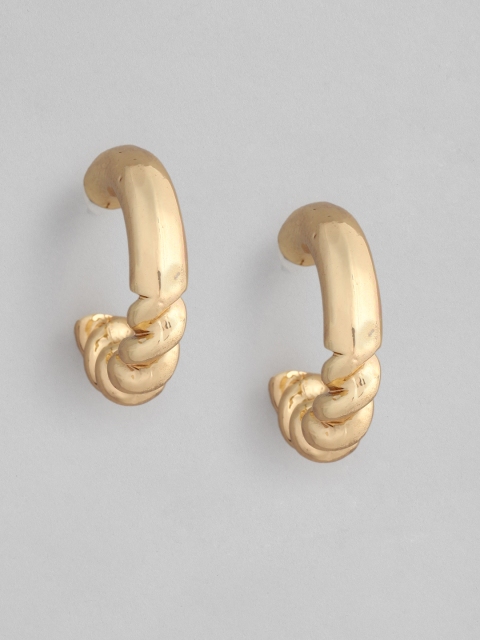 

Accessorize Gold-Toned Twist Chunky Quirky Half Hoop Earrings