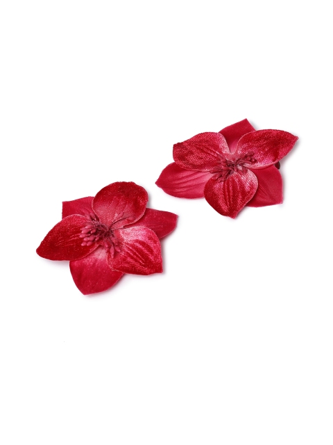 

Accessorize Set of 2 Red Velvet Hibiscus Alligator Hair Clips