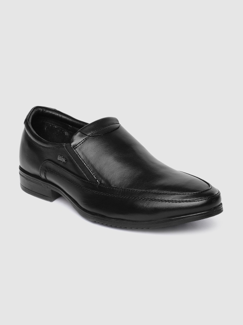 

Lee Cooper Men Black Solid Leather Formal Slip-On Shoes