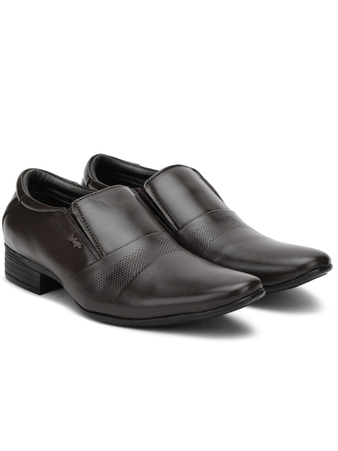 

Lee Cooper Men Brown Solid Leather Formal Slip-On Shoes