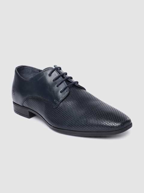 

Lee Cooper Men Navy Blue Textured Leather Derbys