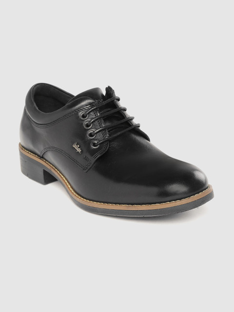 

Lee Cooper Men Black Solid Leather Formal Derbys