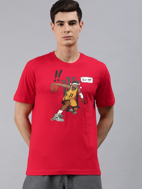 

Nike Men Red NK Kyrie SSNL LOGO Printed Round Neck Basketball T-shirt