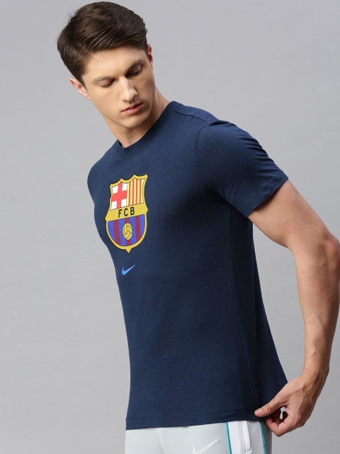 

Nike Men Navy Blue AS FCB EVERGREEN CRES Printed Round Neck T-shirt