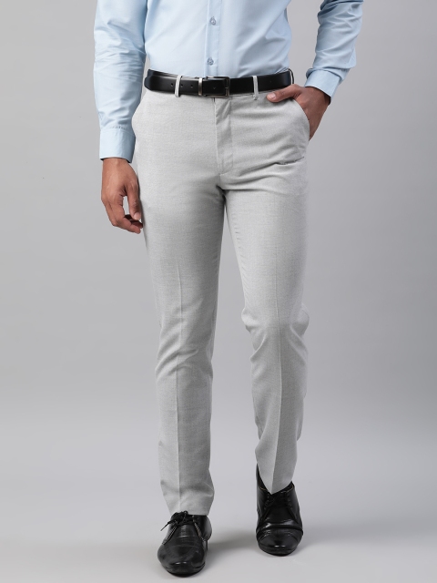 

Marks & Spencer Men Grey Slim Fit Solid Formal Trousers