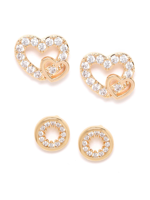 

Carlton London Women Set of 2 Gold-Plated Stone Studs
