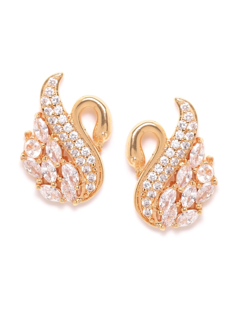 

Carlton London Gold-Plated Swan-Shaped CZ Oversized Studs