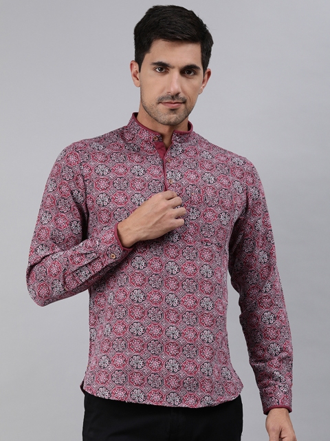 

Ethnix By Raymond Men Red Ethnic Motifs Printed Kurta