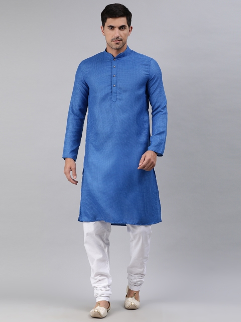 

Ethnix By Raymond Men Blue Geometric Printed Kurta