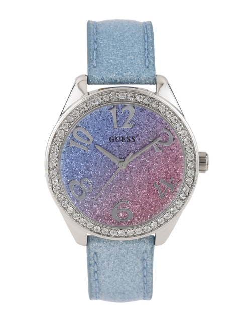 

GUESS Women Pink & Blue Shimmer Dial Watch W0754L1