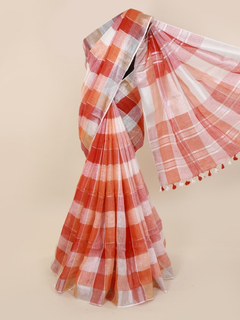 

Pothys Multicoloured Checked Linen Blend Saree, Multi