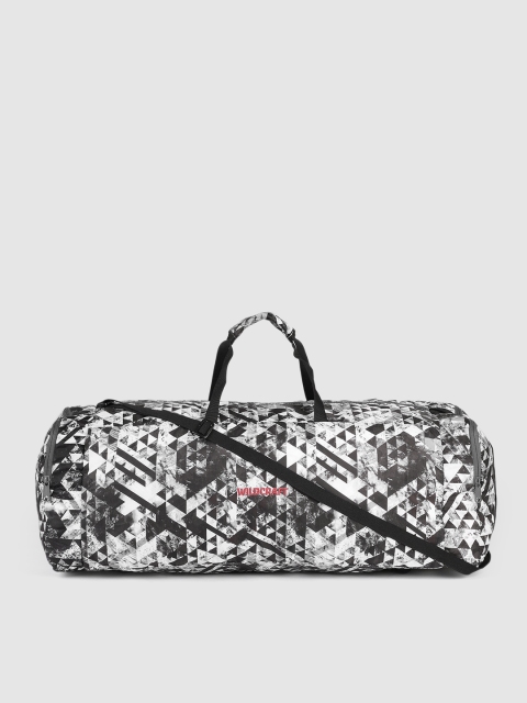 

Wildcraft Unisex Black & White Printed Power Duffel Bag