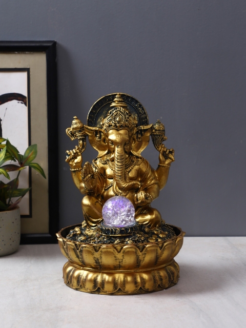 

TAYHAA Gold-Toned Lord Ganesha Power Operated Water Fountain