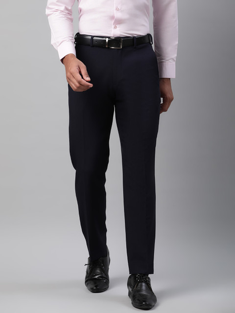 

Marks & Spencer Men Navy Blue Regular Fit Solid Formal Trousers