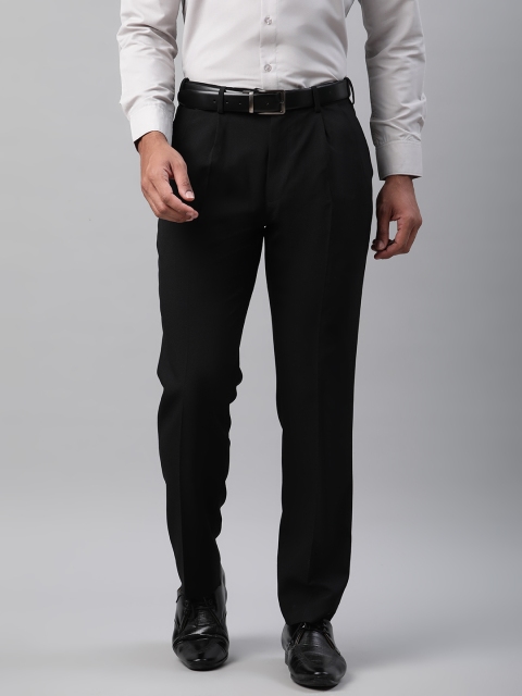 

Marks & Spencer Men Black Regular Fit Solid Formal Trousers
