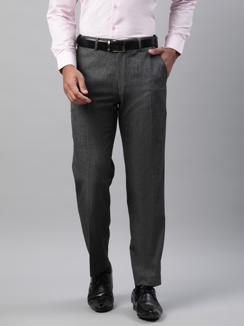 

Marks & Spencer Men Charcoal Grey Regular Fit Solid Formal Trousers