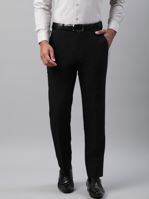 

Marks & Spencer Men Black Regular Fit Solid Formal Trousers