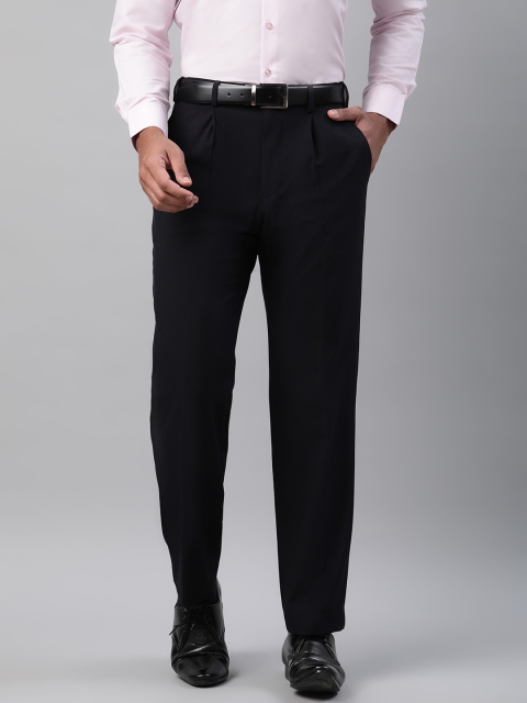 

Marks & Spencer Men Navy Blue Regular Fit Solid Formal Trousers