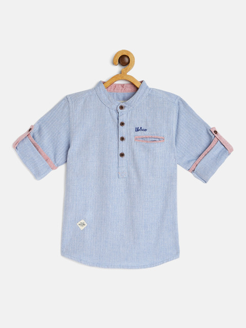 

Tonyboy Boys Blue Woven Design Pure Cotton Kurta