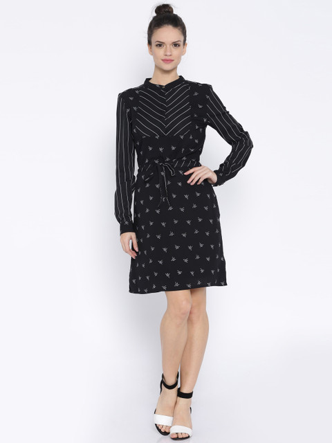 

Tokyo Talkies Black Printed Shirt Dress