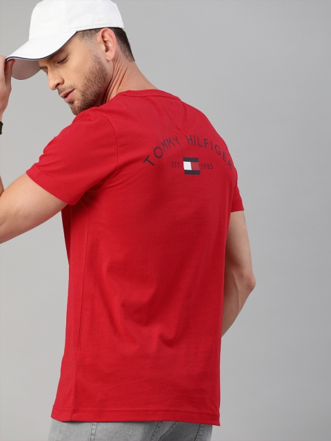 

Tommy Hilfiger Men Red Printed Round Neck T-shirt