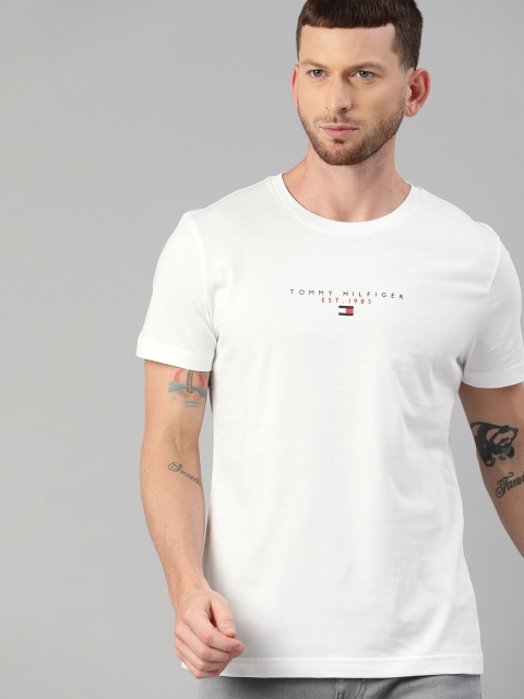 

Tommy Hilfiger Men White Printed Round Neck Organic Cotton T-shirt
