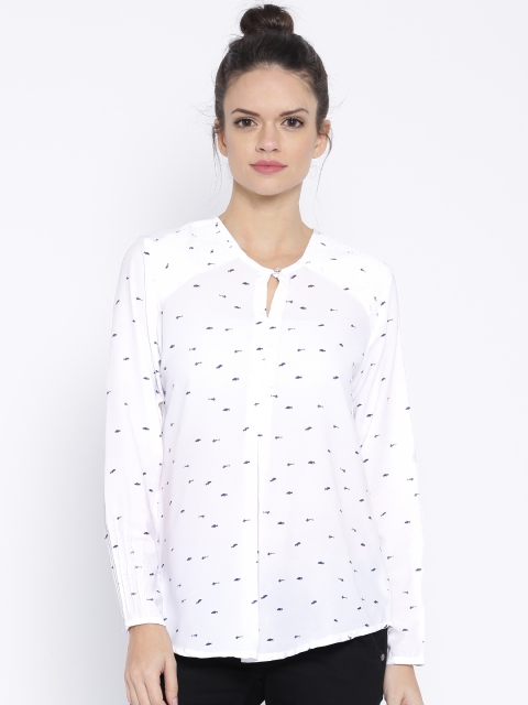 

Tokyo Talkies White Printed Polyester Top