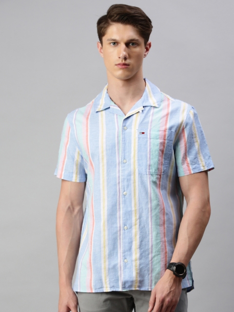 

Tommy Hilfiger Men Multicoloured Regular Fit Striped Casual Shirt, Multi