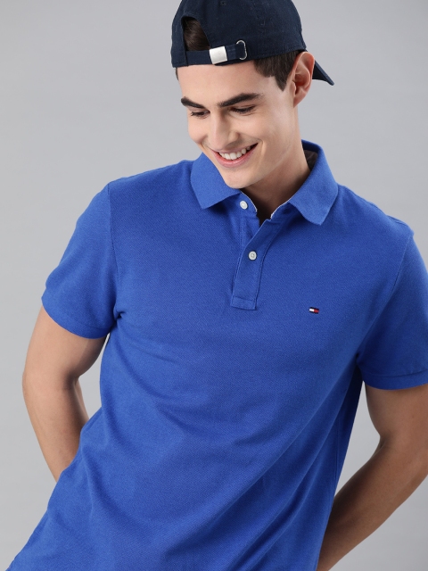

Tommy Hilfiger Men Blue Solid IVY Pure Cotton T-shirt