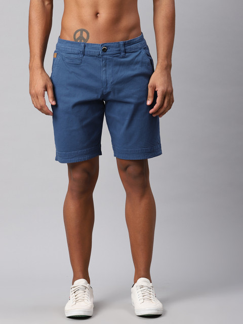 

Roadster Men Blue Solid Regular Fit Shorts