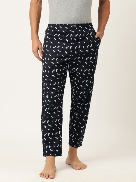 

Urban Dog Men Black & White Printed Lounge Pants