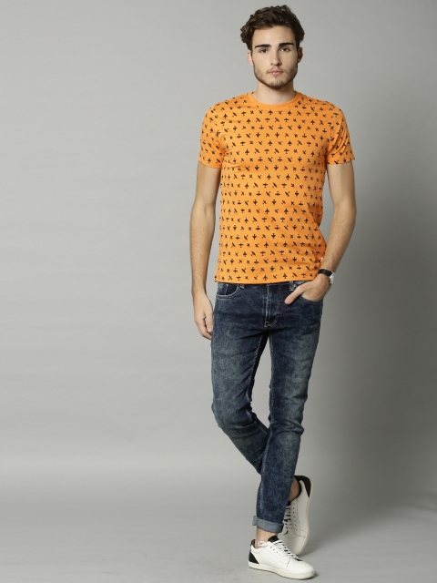 

French Connection Orange Printed T-shirt