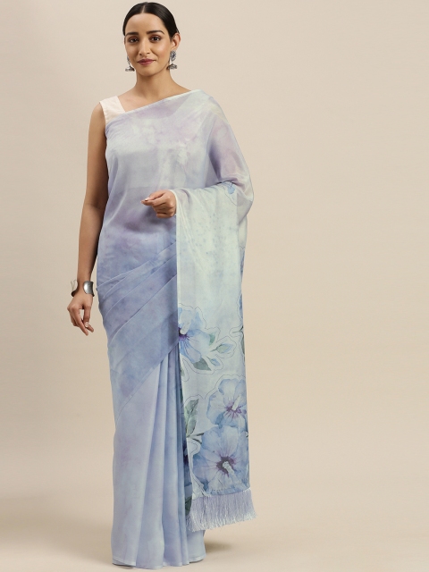 

VASTRANAND Blue Printed Pure Silk Saree