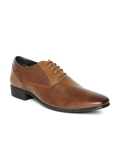

Franco Leone Men Tan Brown Textured Formal Shoes
