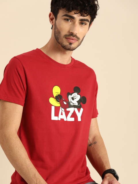 

Bewakoof Men Red Printed Round Neck T-shirt