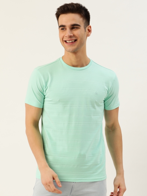 

United Colors of Benetton Men Blue Solid Round Neck T-shirt