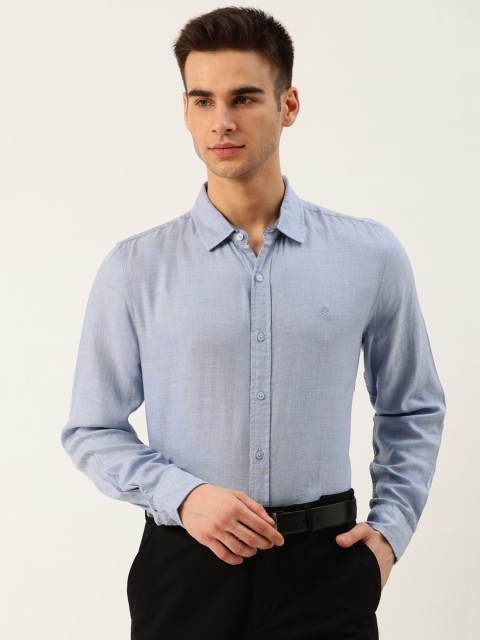 

United Colors of Benetton Men Blue Slim Fit Solid Formal Shirt