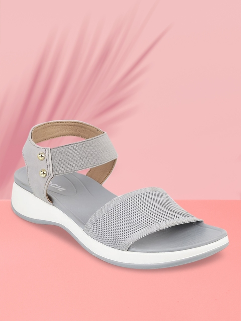 

Mochi Women Grey Woven Design Comfort Heels