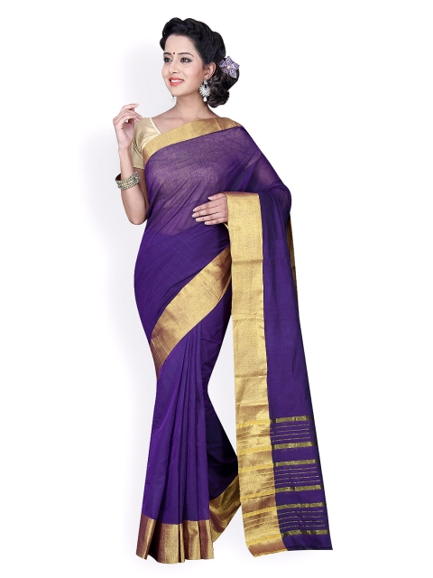 

Pavechas Purple Mangalagiri Cotton Traditional Saree