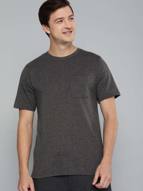 

M&H Easy Men Charcoal Solid Round Neck T-shirt