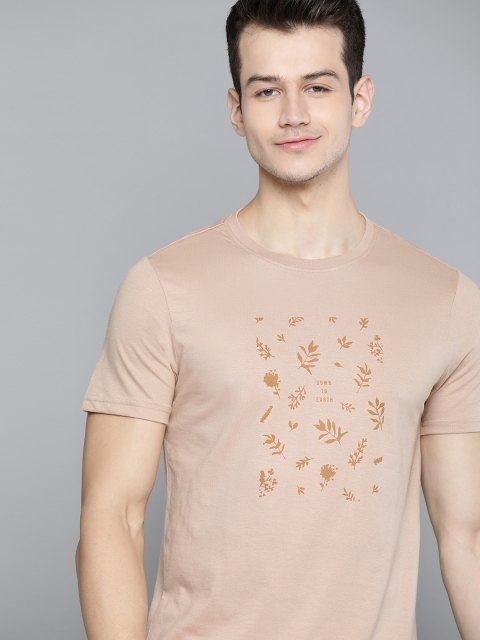 

MH Our Water Men Beige Floral Printed Organic Cotton T-shirt