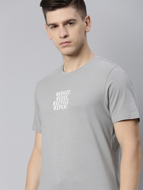 

M&H Our Water Men Grey & White Printed T-shirt