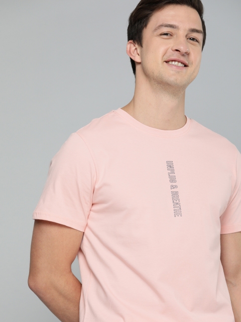 

M&H Easy Men Pink Printed Round Neck T-shirt