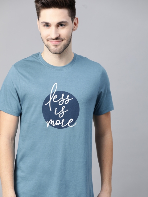 

M&H Our Water Men Blue Typography Printed Sustainable T-Shirt