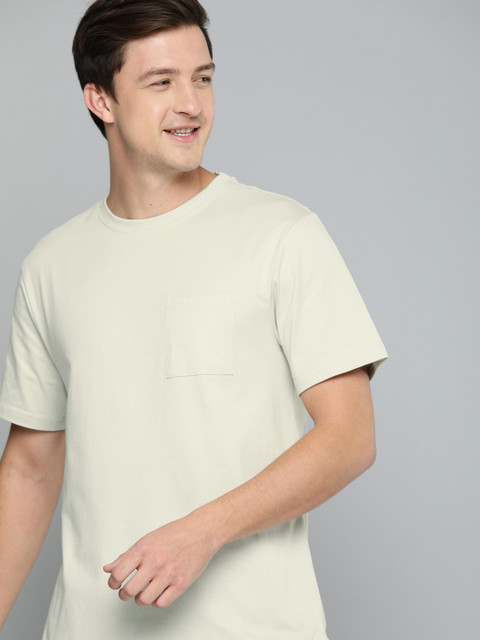 

M&H Easy Men Blue Solid Round Neck T-shirt