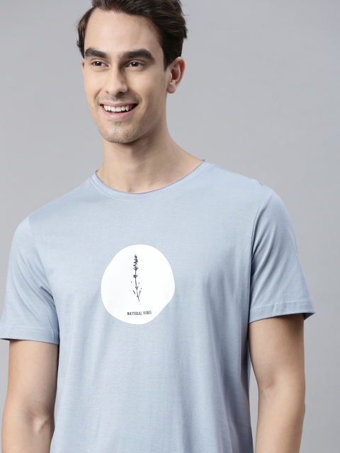 

M&H Our Water Men Blue Printed Round Neck Sustainable T-shirt